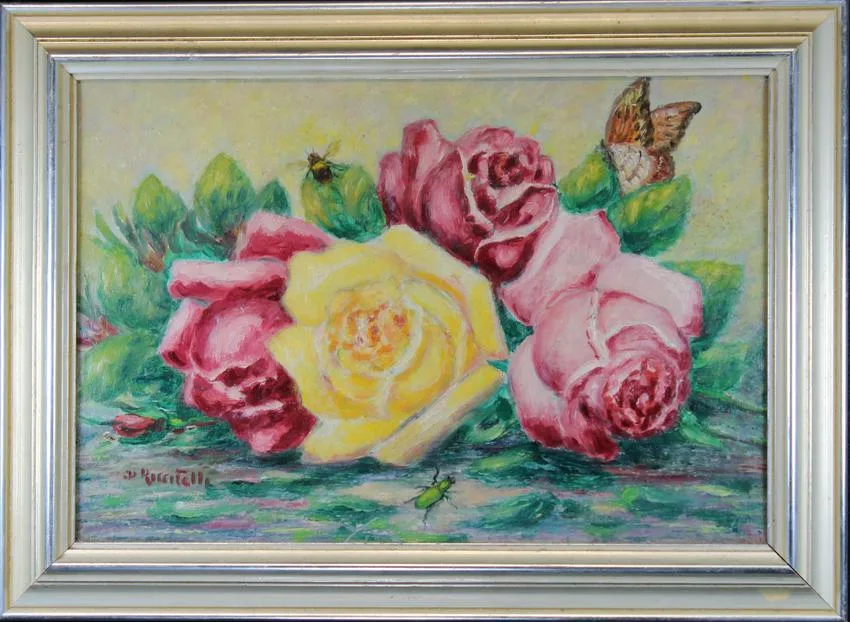 Roses by Domenico Riccitelli, Oil on Canvas, offered Nov 2020