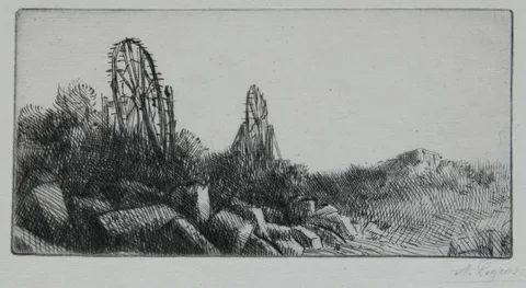 Les Vieilles Carrieres du Montrouge by Alphonse Legros, Drypoint, offered Nov 2020