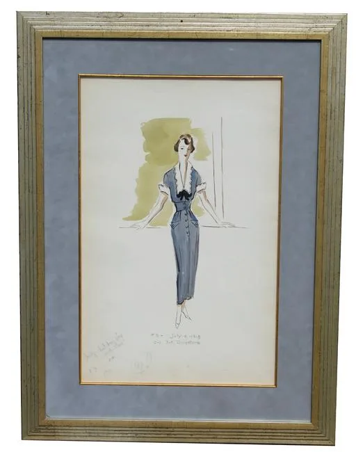 Untitled by Edith Head, Watercolor on Paper, sold Nov 2020