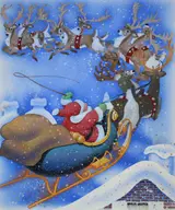 Jim Butcher, Santa and Sleigh over Rooftop