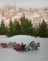 Tom McNeely, Bringing Home Christmas Tree on a Sleigh