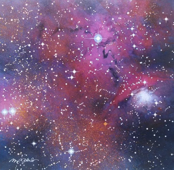 Beyond the Solar System by Mark Schuler, Mixed Media on Illustration Board, sold Nov 2020