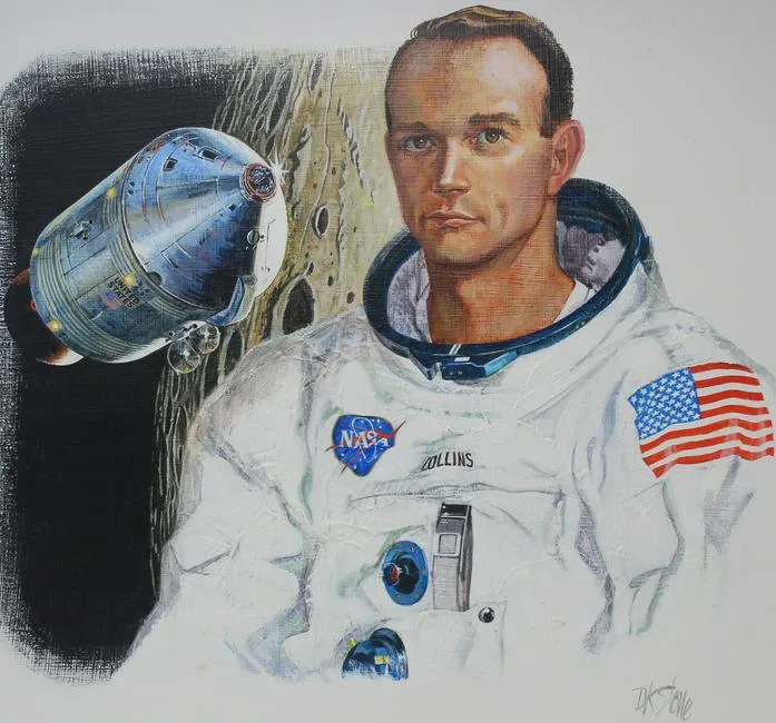 Michael Collins by David K. Stone, Oil on Masonite, sold Jan 2021