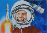 Paul Calle, 1960's - Gagarin Becomes Columbus of the Cosmos