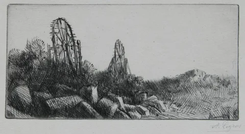 Les Vieilles Carrieres du Montrouge by Alphonse Legros, Drypoint, offered Jan 2021