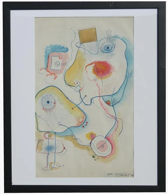 Untitled by Rolph Scarlett, 1954, Watercolor/mixed media, offered Jan 2021