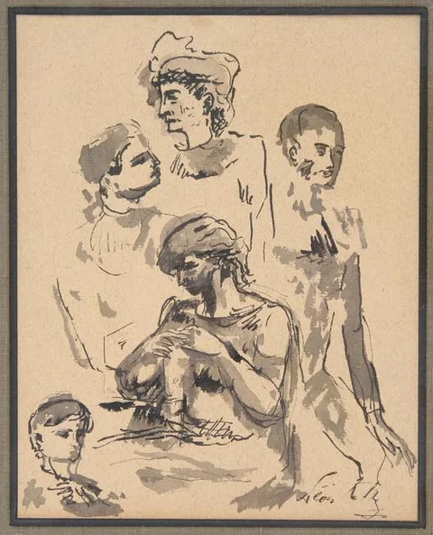 Untitled by Leon Kelly, ink, offered Jan 2021