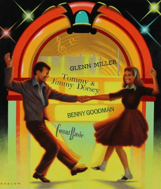 Couple Dancing to Juke by Howard Koslow, Acrylic on Illustration Board, sold Jan 2021