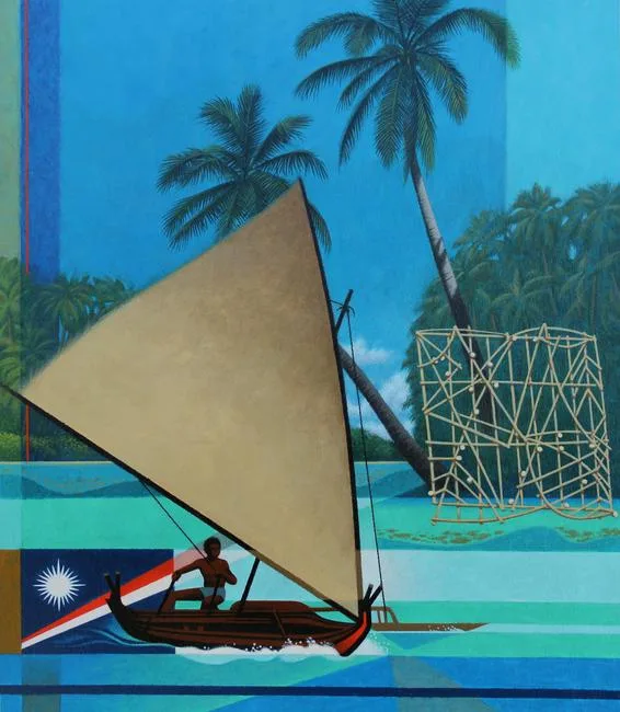 Marshall Islands by Howard Koslow, Oil on Illustration Board, sold Jan 2021