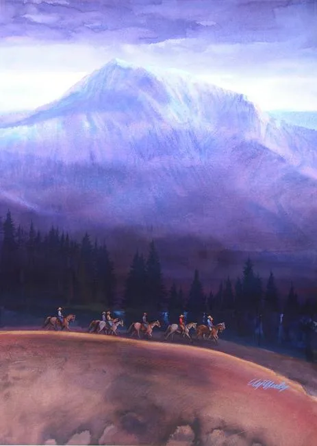 Purple Mountain Majesties by Tom McNeely, Watercolor, sold Jan 2021