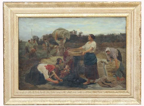 Jules Breton, Harvesting Rapeseed, Oil on canvas