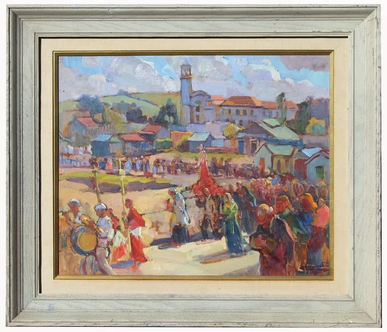 Untitled by Cleto Ciocchini, Oil on board, offered Feb 2021