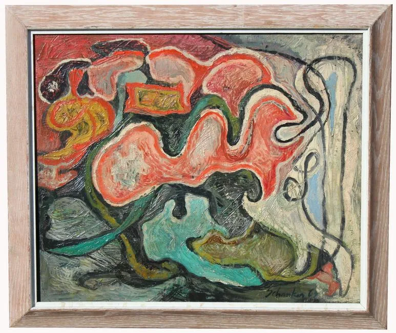 Untitled by Louis Schanker, Oil on canvas, sold Feb 2021