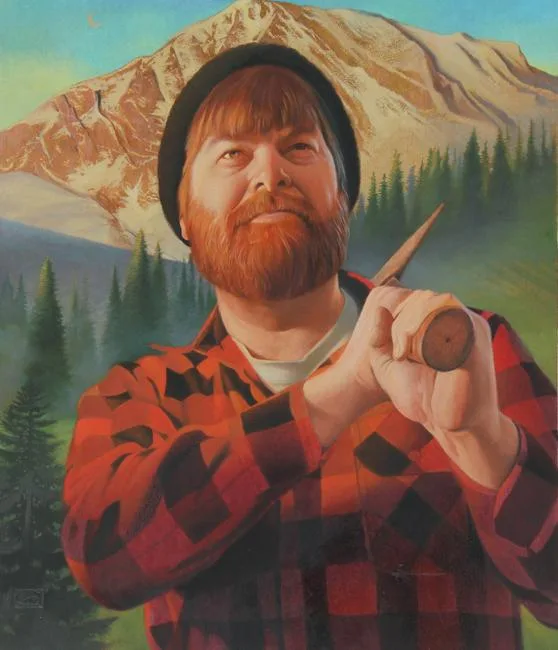 Paul Bunyan by Gregory Rudd, Oil on Cold Press Illustration Board, sold Feb 2021
