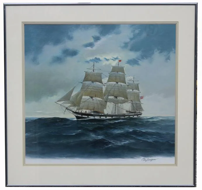Courier by Charles Lundgren, Oil on Masonite, sold Feb 2021