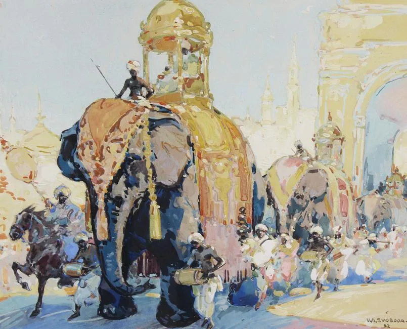 Untitled by Vincent A. Svoboda, Watercolor / Gouache, sold Feb 2021
