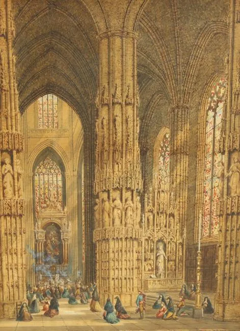 Henri Schafer, Cathedral at Burgos, Spain, Watercolor