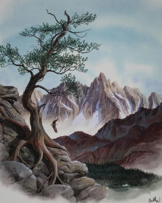 Mountain Top by Don Balke, Watercolor on Illustration Board, sold Feb 2021