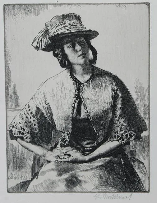 Elizabeth by Gerald Brockhurst, etching, sold Feb 2021