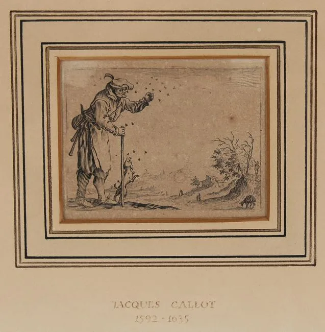 Man with Dog by Jacques Callot, Engraving, offered Feb 2021