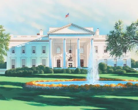 Donald Moss, The White House, Oil on Cold Press Illustration Board