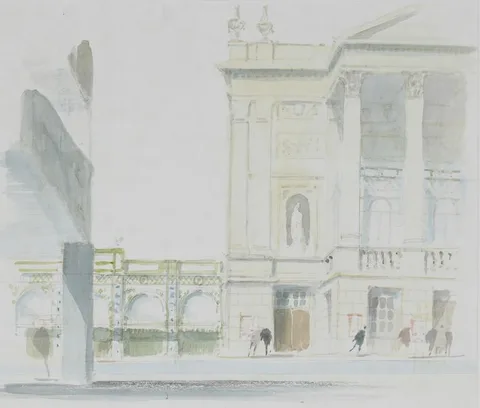 Hugh Casson, Royal Opera House, London, Watercolor on Paper