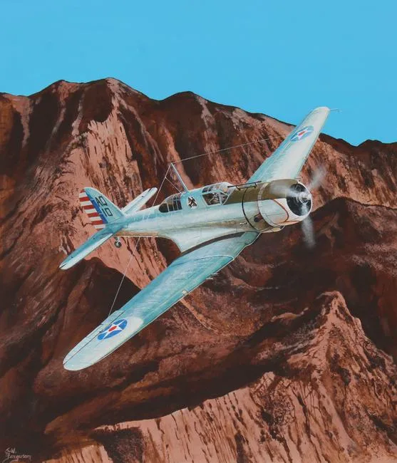 A-17A Nomad by Steve Ferguson, Mixed Media on Cold Press Illustration Board, sold Feb 2021