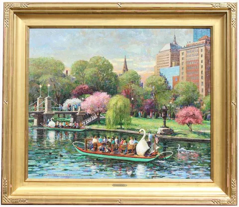 Donald Allen Mosher, Boston Public Garden, Oil on Canvas