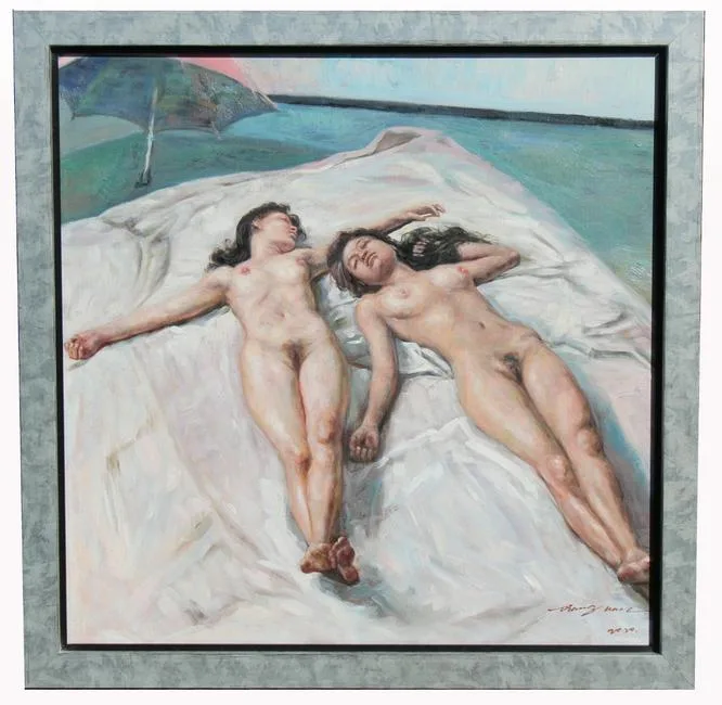 Jiang Nan, Reclining Nudes, Oil on Canvas