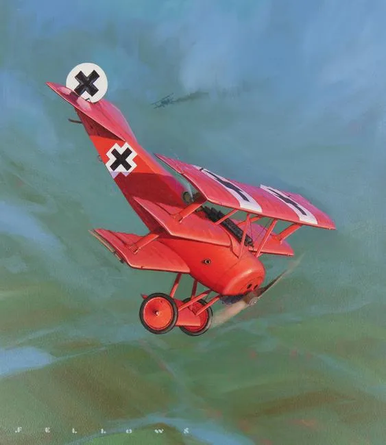 Jack Fellows, Fokker Dr.1, Oil on Masonite