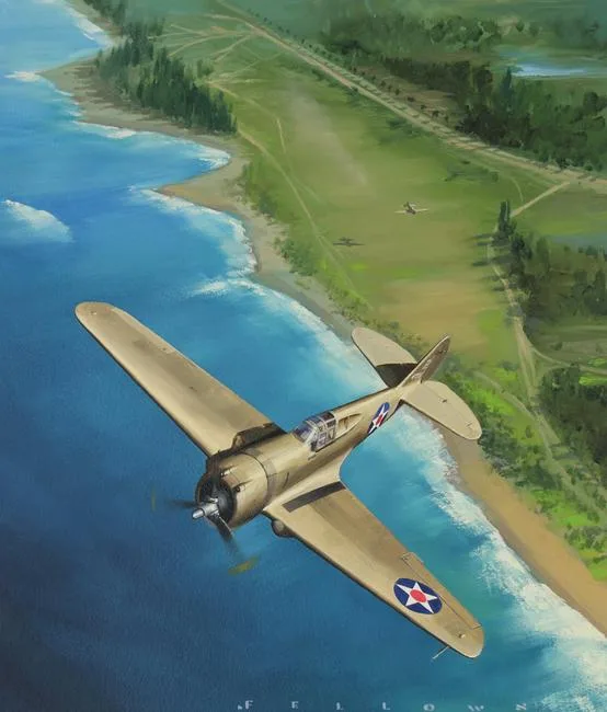Curtiss P-36A Hawk by Jack Fellows, Oil on Masonite, sold Apr 2021