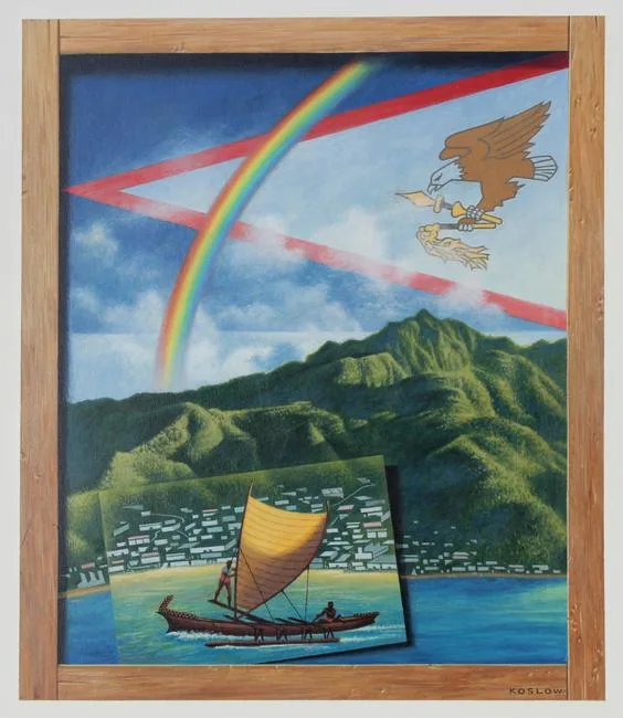 American Samoa by Howard Koslow, Acrylic on Cold Press Illustration Board, sold Apr 2021