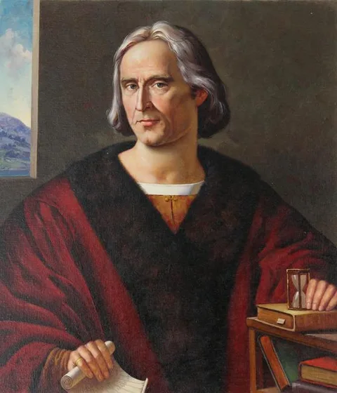 Christopher Columbus by Ivan Akimovich Sushchenko, Oil on Masonite, sold Apr 2021