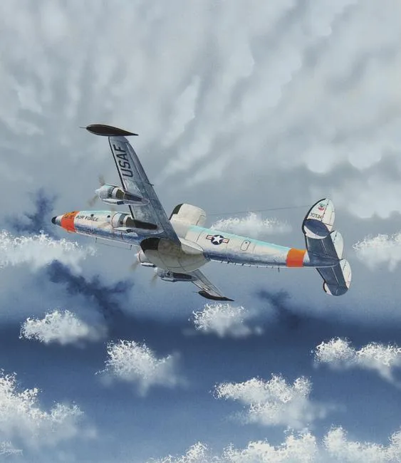 EC-121 Constellation by Steve Ferguson, Acrylic on Cold Press Illustration Board, sold Apr 2021
