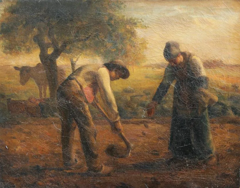 Untitled by Jules Breton, Oil on canvas, sold Apr 2021