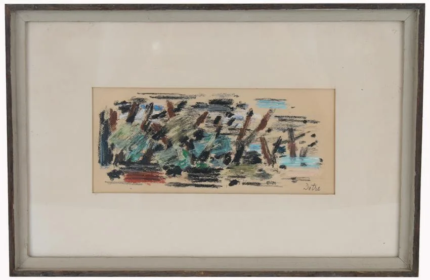 Untitled by Roland Detre, Pastel on Paper, sold Apr 2021