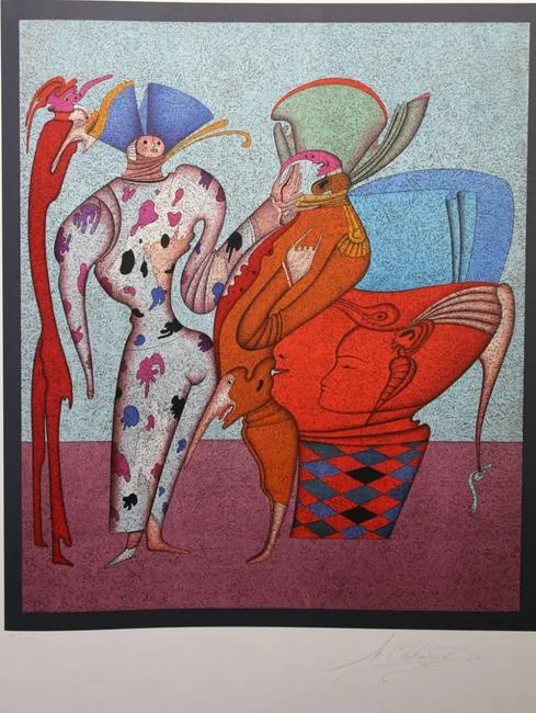Untitled VII by Mihail Chemiakin, Color Lithograph, sold Apr 2021