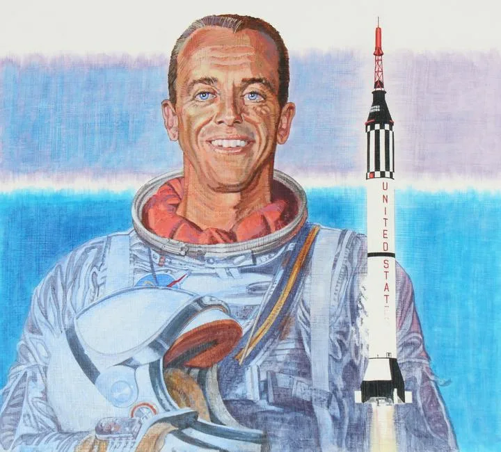 Alan B. Shepard, Jr. by David K. Stone, Oil on Masonite, sold Apr 2021