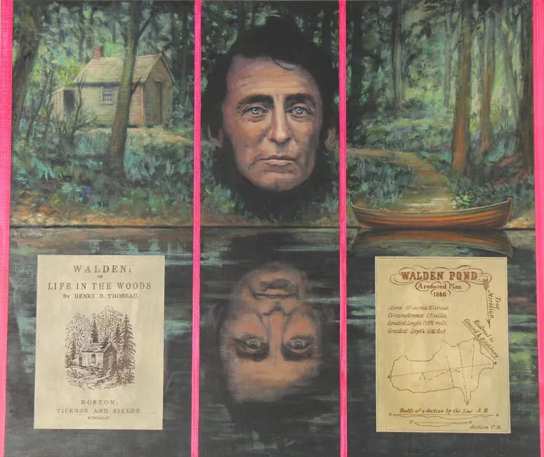 Henry David Thoreau by David K. Stone, Oil on Masonite, sold Apr 2021