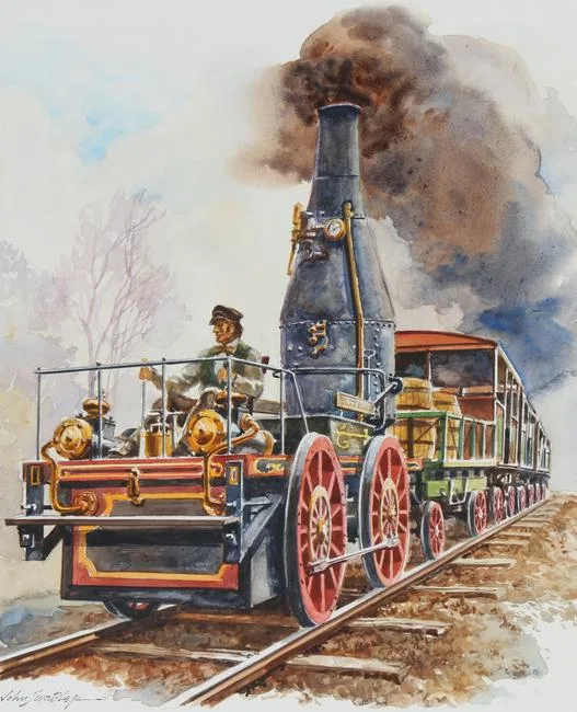 John Swatsley, Best Friend of Charleston Locomotive, Watercolor on Illustration Board