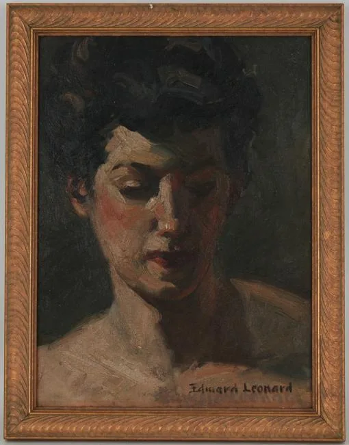Untitled by Edward Leonard, Oil on board, sold Jun 2021