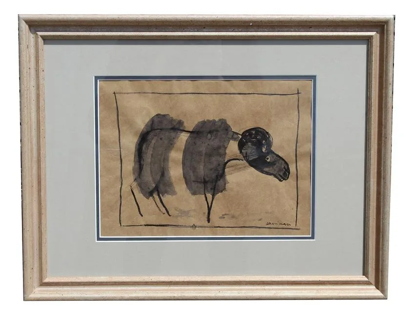 Untitled by Bruno Cassinari, Watercolor on Brown Paper, offered Jun 2021