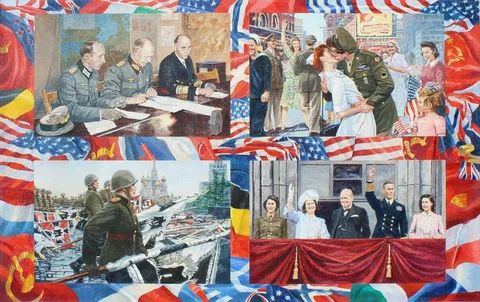 VE-Day by Brian Sanders, Oil on Canvas, sold Jun 2021