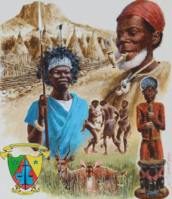 Cameroon Scenes by Mel Crawford, Mixed Media on Illustration Board, sold Jun 2021
