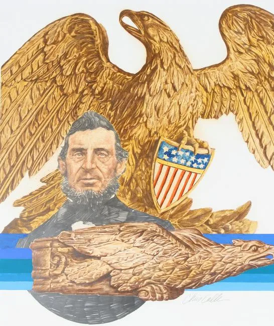 Eagle Carvings by Chris Calle, Mixed Media on Illustration Board, sold Jun 2021