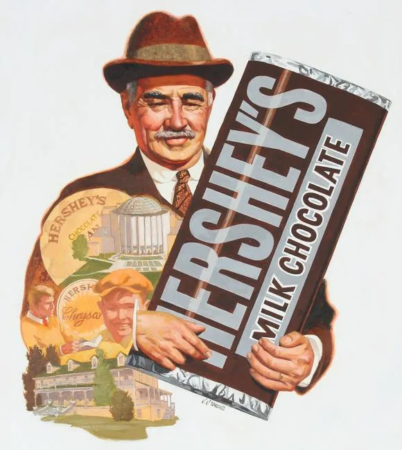 Milton S. Hershey by Shannon Stirnweis, Oil on Illustration Board, sold Jun 2021