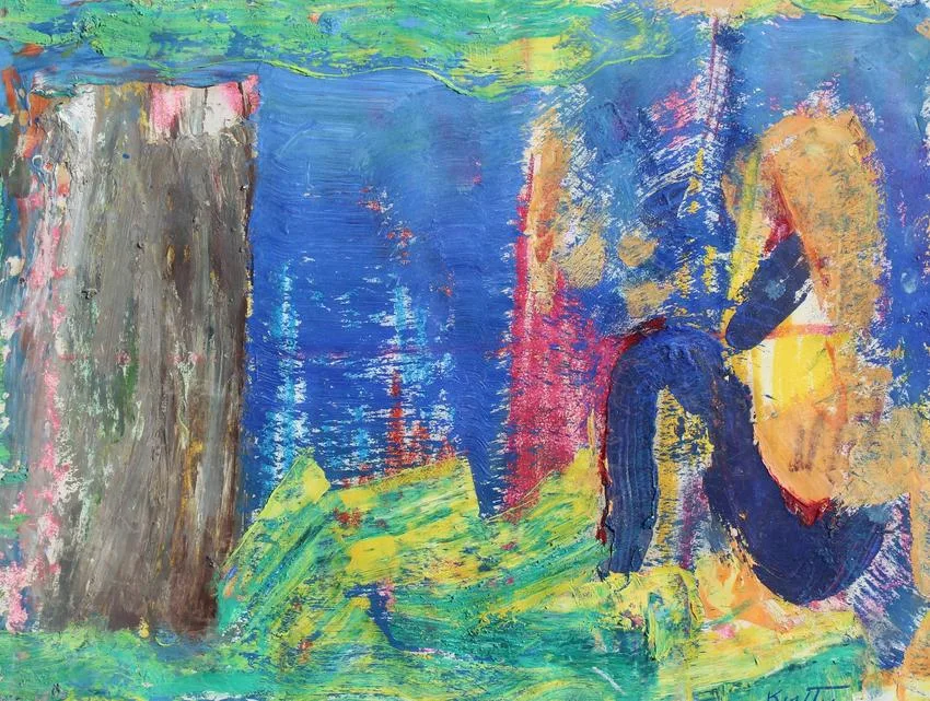 Thomas Koether, Redaction, Oil on Paper