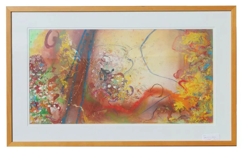 Thomas Koether, Backlit Buz, Oil/pastel/lacquers on paper
