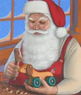 Michael Garland, Santa Working on Toy
