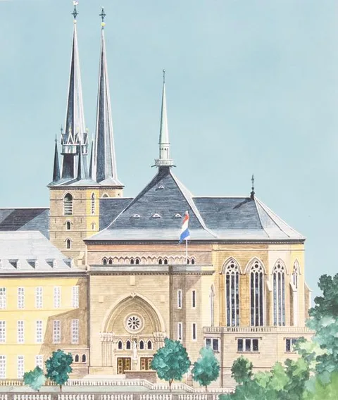 Barry Wilkinson, The Notre Dame Cathedral, Watercolor on Illustration Board